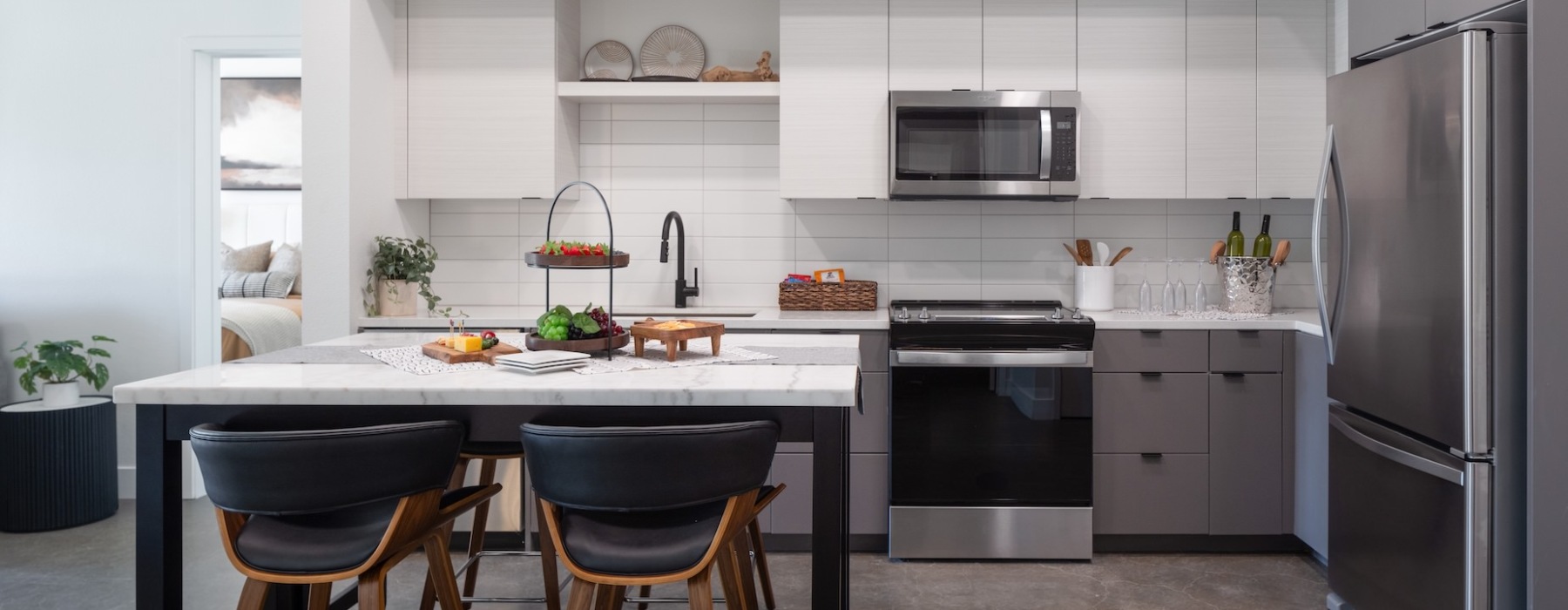 The A.J. offers open floorplans 
