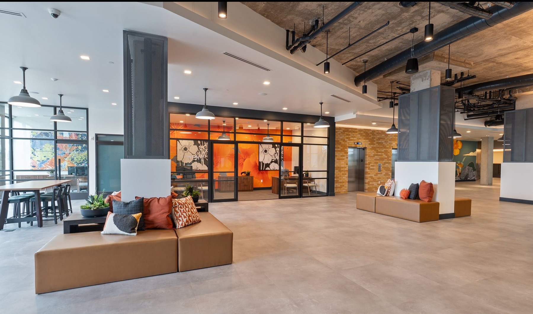Leasing Office and stylish open space at the A.J. Apartments in Downtown Sacramento